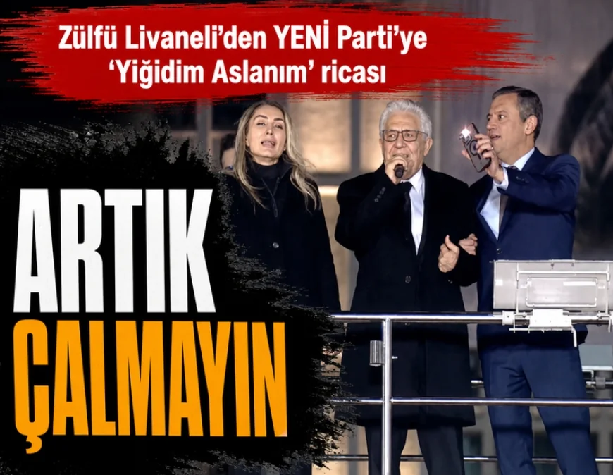 ZÜLFÜ LİVANELİ’DEN YENİ PARTİ’YE ‘YİĞİDİM ASLANIM’ ÇAĞRISI "KULLANMAYIN"