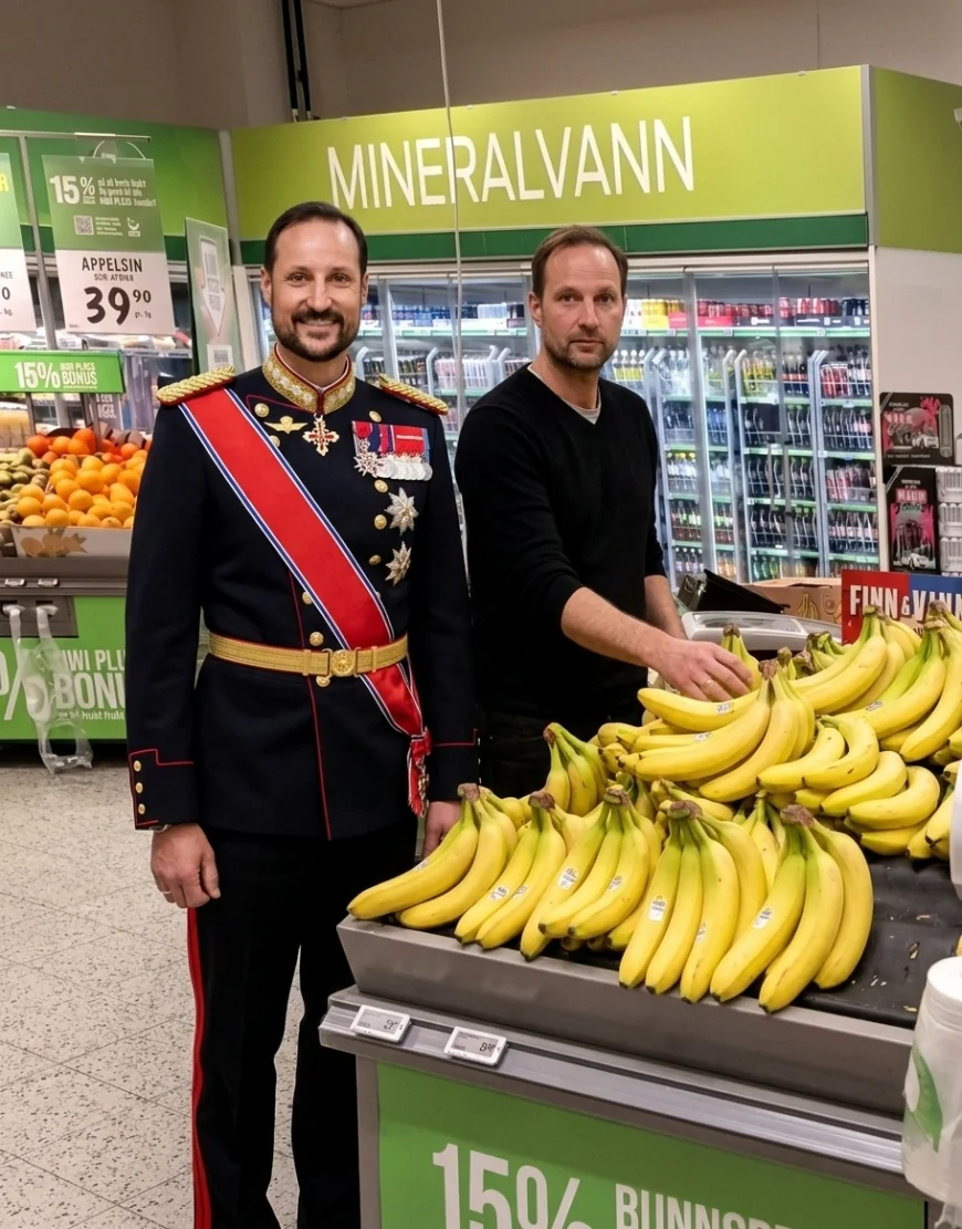 Norveç kralı markette alışverişte…