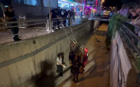 Dereye düşen turist ölümden döndü güçlükle kurtarıldı