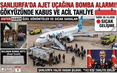 SON DAKİKA.. ANKARA-ŞANLIURFA UÇAĞINDA BOMBA NOTU ALARMI! YOLCULAR ACİL TAHLİYE EDİLDİ