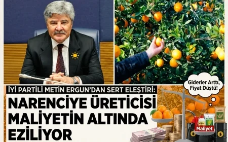 İYİ PARTİLİ METİN ERGUN’DAN İKTİDARA NARENCİYE ÇAĞRISI: “ÜRETİCİ MALİYETLERİN ALTINDA EZİLİYOR!”