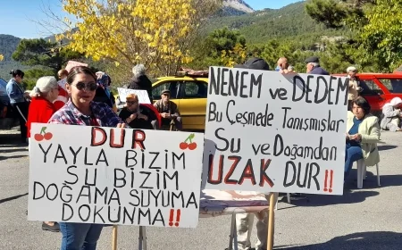 KÖYLÜLERDEN TAŞ OCAĞI PROTESTOSU! “ARTIK SESİMİZİ DUYUN”