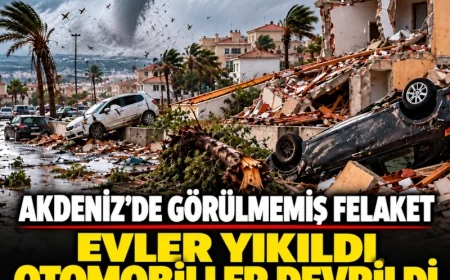 AKDENİZ’DEKİ TURİSTİK ADADA HORTUM DEHŞETİ! EVLER YIKILDI, ARAÇLAR SAVRULDU