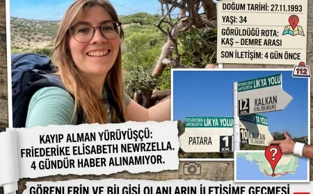 Likya Yolu'nda Alarm: Alman Yürüyüşçü Friederike Elisabeth 4 Gündür Kayıp!