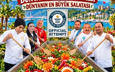 DÜNYANIN EN BÜYÜK SALATASI REKOR DENEMESİ MARMARİS’TE YAPILACAK