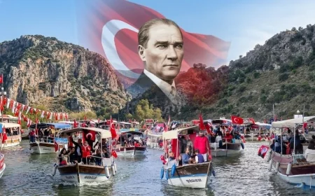 Dalyan Kanalı'nda Görkemli Cumhuriyet Korteji: 103 Tekne ile Su Üstünde Coşku