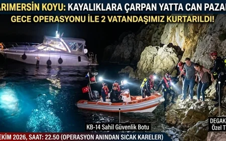 Kayalıklara çarpan yatta bulunanları sahil güvenlik kurtardı