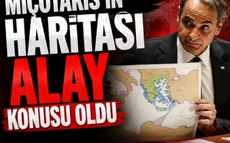 MİÇOTAKİS'İN BM'DE GÖSTERDİĞİ HARİTA ALAY KONUSU OLDU!