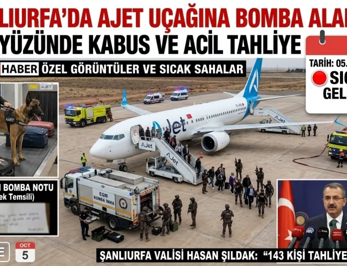 SON DAKİKA.. ANKARA-ŞANLIURFA UÇAĞINDA BOMBA NOTU ALARMI! YOLCULAR ACİL TAHLİYE EDİLDİ