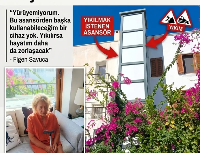 BİRAZCIK VİCDAN YETER! 82 YAŞINDAKİ ENGELLİ KADININ ASANSÖRÜ YIKILMAK İSTENİYOR