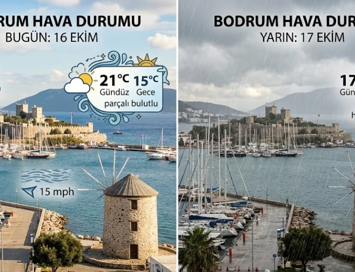 Bodrum’da Hava Değişiyor: Sağanak Yağış ve Sıcaklık Düşüşü Uyarısı