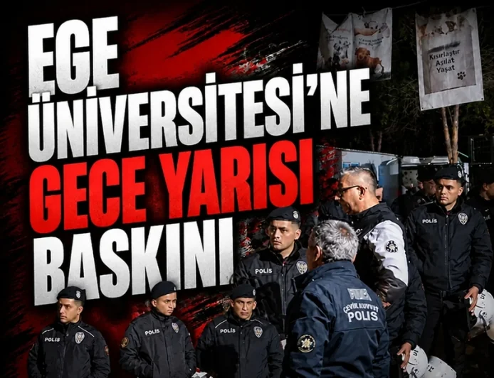 Köpekleri toplamak için İzmir Ege Üniversitesi'ne gece yarısı baskını!