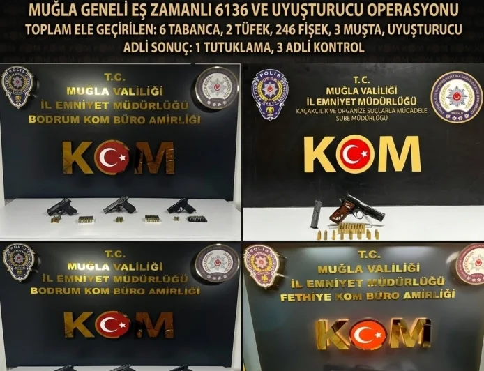 Bodrum Ve İki İlçede   Silah ve Uyuşturucu Operasyonu: 1 Tutuklama!