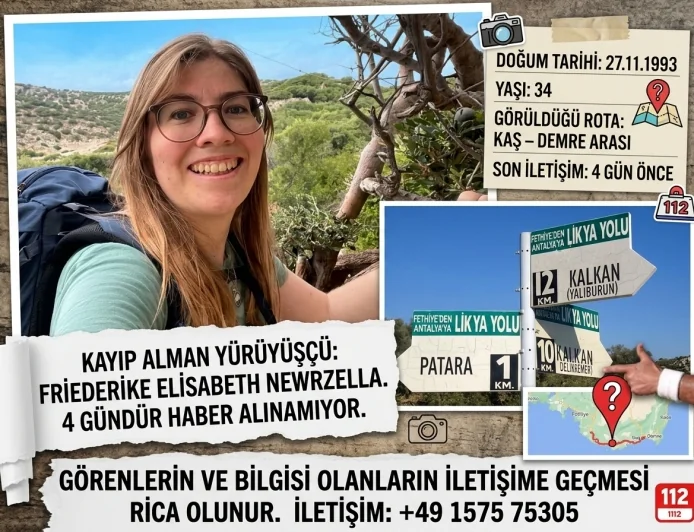 Likya Yolu'nda Alarm: Alman Yürüyüşçü Friederike Elisabeth 4 Gündür Kayıp!