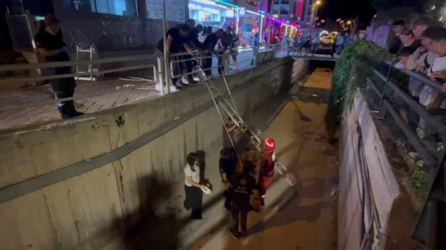 Dereye düşen turist ölümden döndü güçlükle kurtarıldı