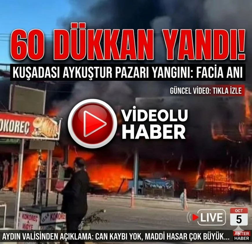 SON DAKİKA. TURİSTİK İLÇENİN ÇARŞISINDA BÜYÜK YANGIN ..60’TAN FAZLA DÜKKAN KÜLE DÖNDÜ!