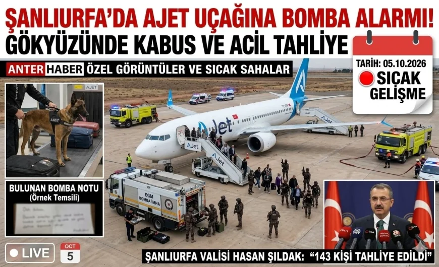 SON DAKİKA.. ANKARA-ŞANLIURFA UÇAĞINDA BOMBA NOTU ALARMI! YOLCULAR ACİL TAHLİYE EDİLDİ