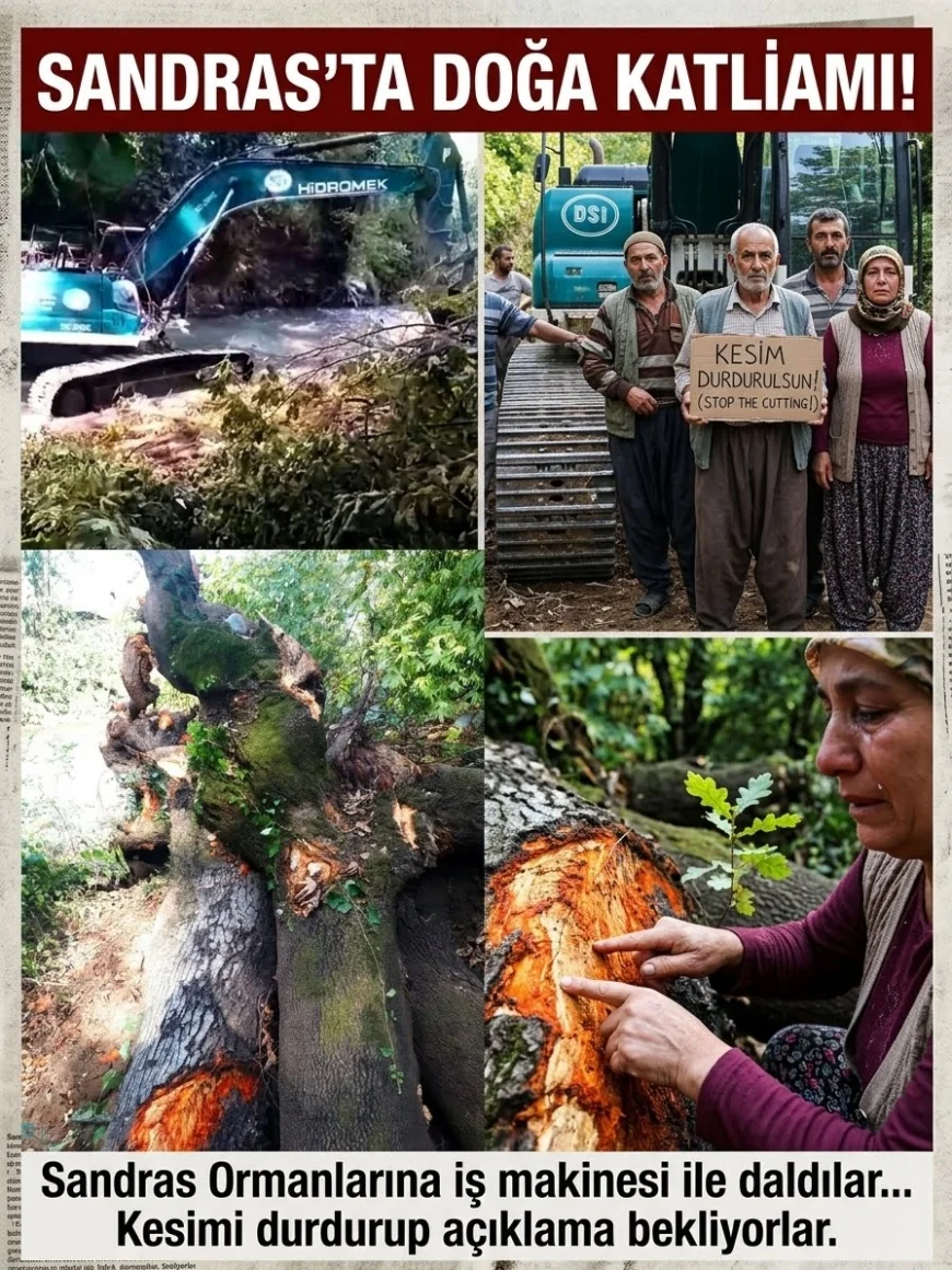 Sandras Ormanlarında İş Makinesi İle Doğa Katliamı