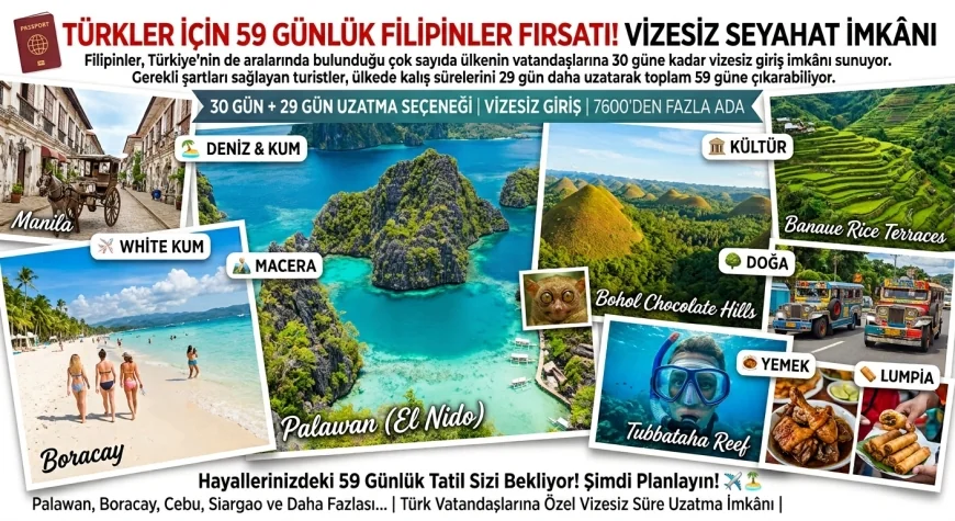 TÜRKLER İÇİN 59 GÜNLÜK FİLİPİNLER FIRSATI! VİZESİZ SEYAHAT İMKÂNI