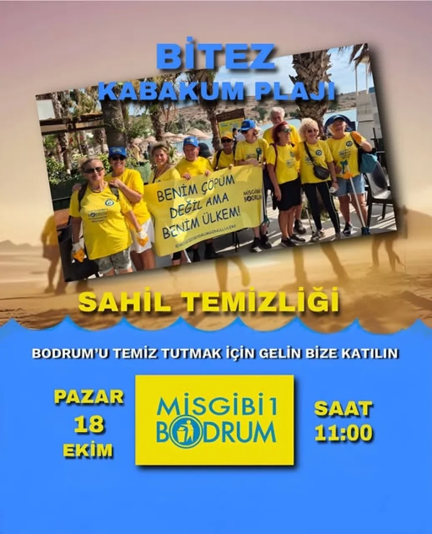 Bitez Kabakum Plajı’nda Sahil Temizliği Etkinliği Düzenleniyor
