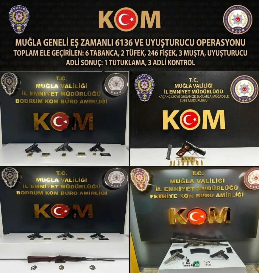 Bodrum Ve İki İlçede   Silah ve Uyuşturucu Operasyonu: 1 Tutuklama!