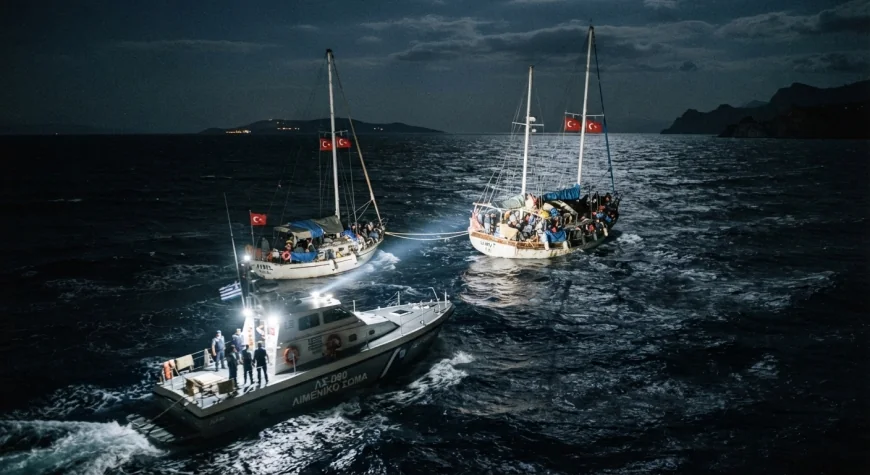 BODRUM’DAN KİLİMLİ VE LEROS’A  GÖÇMEN KAÇAKÇILIĞI: İKİ TEKNEYİ BİRBİRİNE BAĞLADILAR, YAKALANDILAR 4 TÜRK TUTUKLANDI