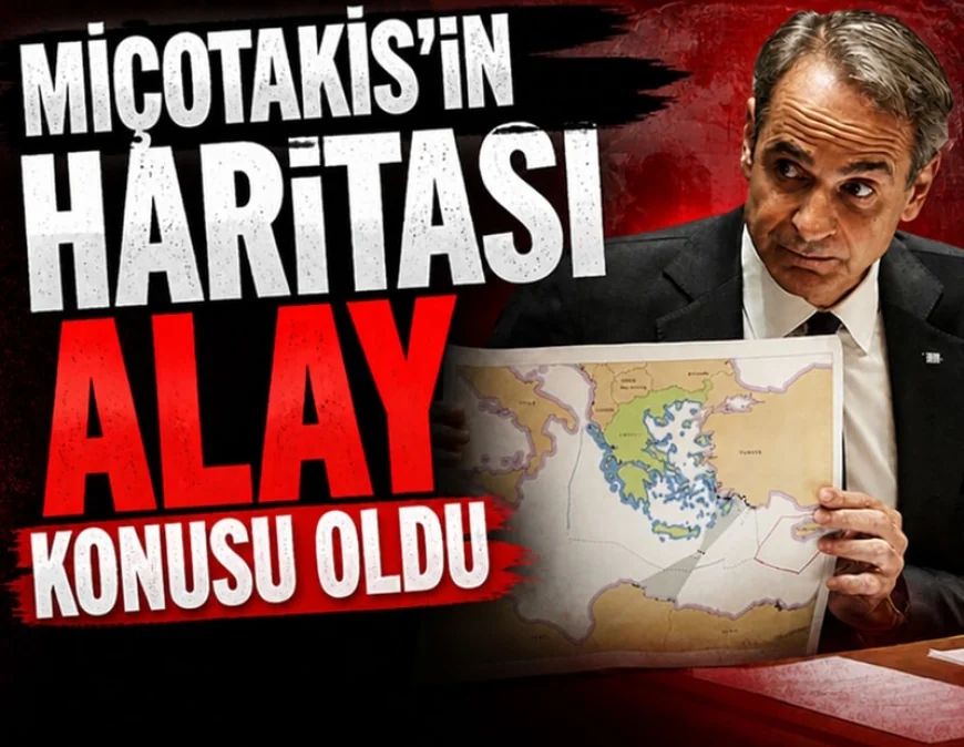MİÇOTAKİS'İN BM'DE GÖSTERDİĞİ HARİTA ALAY KONUSU OLDU!