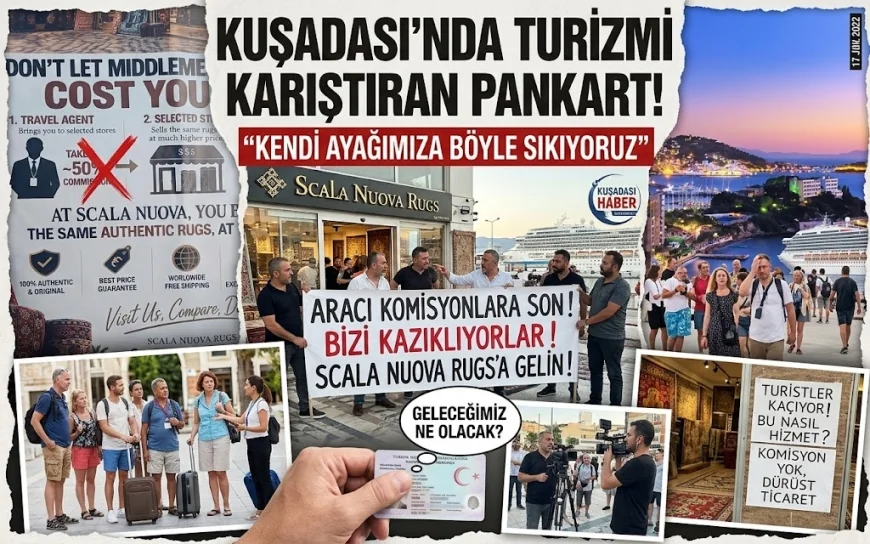 TURİZMİN GÖZDE MERKEZİNDE  TURİZMİ KARIŞTIRAN PANKART! “KENDİ AYAĞIMIZA BÖYLE SIKIYORUZ”